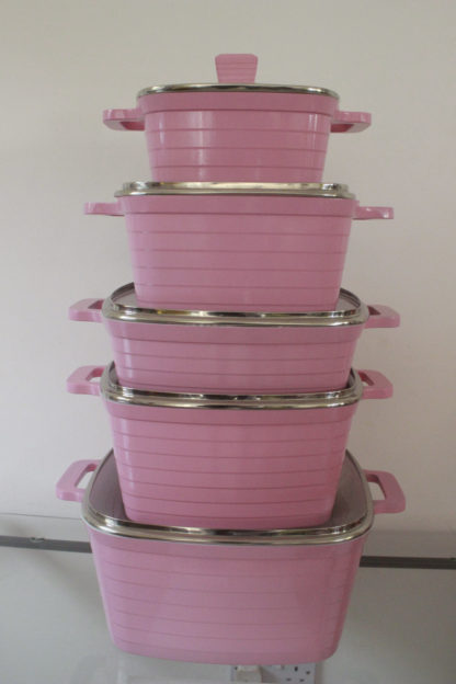 Life Smile Ceramic Coating Cookware Set - pink