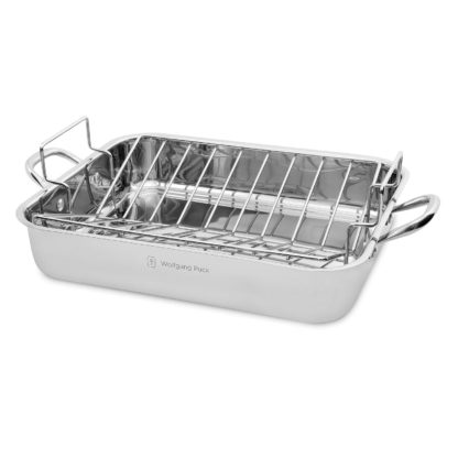 Wolfgang Puck 16.5" Stainless Steel Roaster and Rack