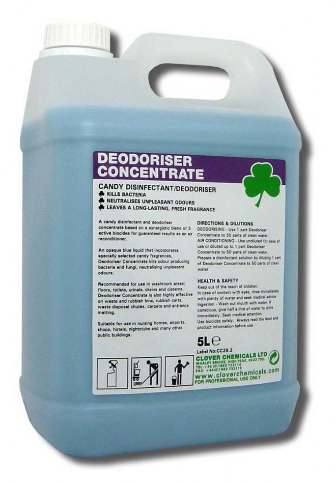 Clover Fresh Deodoriser Concentrate 2x5Ltr Daily Cleaner Candy Fragrance