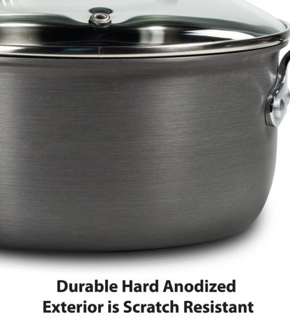 T-fal Ultimate Hard Anodized Scratch Resistant Titanium Nonstick Cookware Set, 12-Pcs, Gray