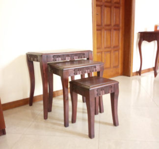 3 set hand carved wooden console