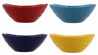 Over and Back 4 Stoneware Serving Bowls Set, Manhattan (4 Colors)