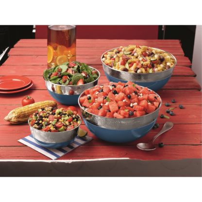 Member’s Mark 4-Piece Dual-Finish Colored Mixing Bowl Set - Blue