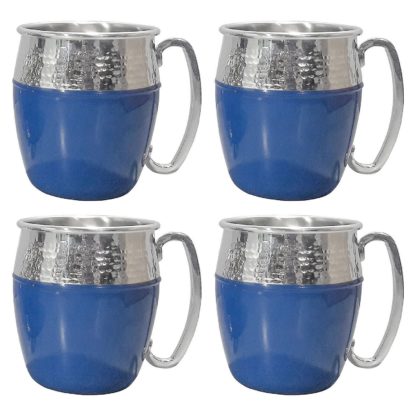 Member's Mark Hammered Mule Mugs, 4 Pack - Blue