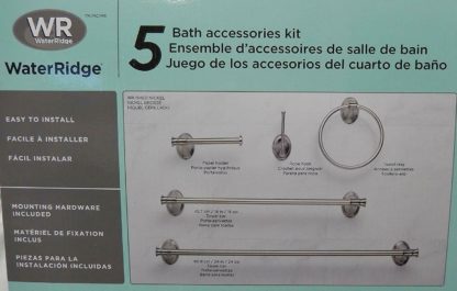 Water Ridge 5-Piece Bath Accessories Kit w/ Brushed Nickel Finish