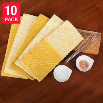 Town-Country-Luxe-Living 10 Pack Kitchen Towel -Yellow