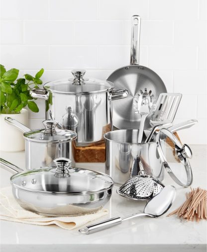 Tools of the Trade Stainless Steel 13-Pc. Cookware Set⁣