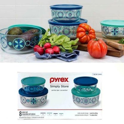 Pyrex Simply Store Pure Glass BPA-free 8 Piece Set