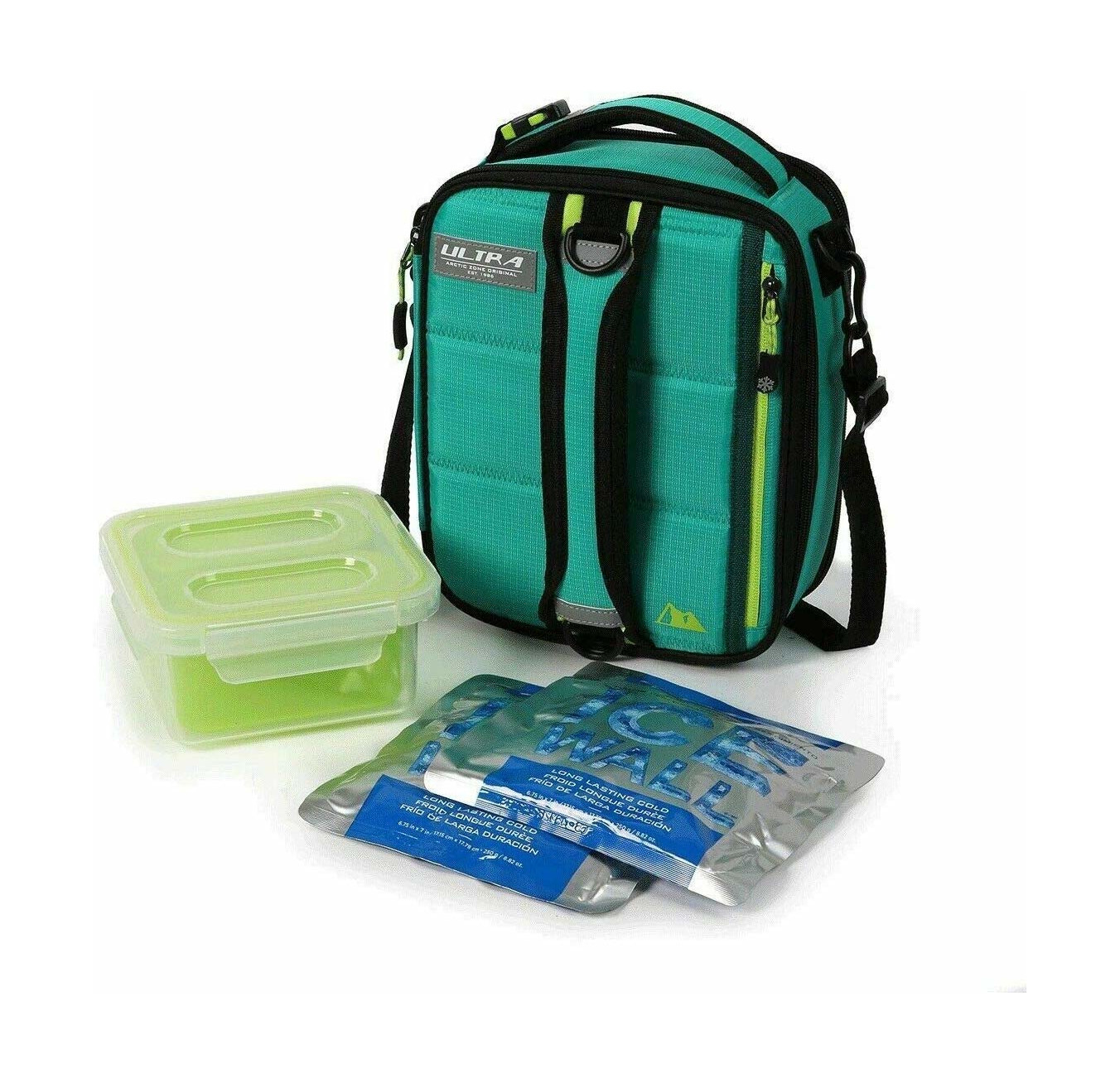 ULTRA Arctic Zone Expandable Lunch Pack with 4Container+lids 2 ice packs BLACK 