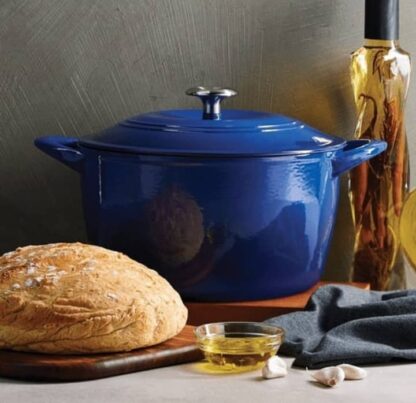 Tramontina Enameled Cast Iron 7 qt / 6.62-Litres Covered Dutch Oven - Blue