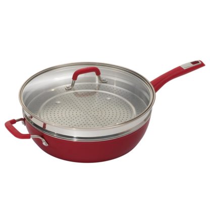 Bialetti Aeternum 12" Deep Saute Pan with Stainless Steel Steamer Insert