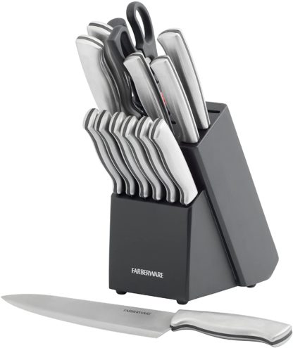 Farberware 15-Piece Stainless Steel Knife Block Set
