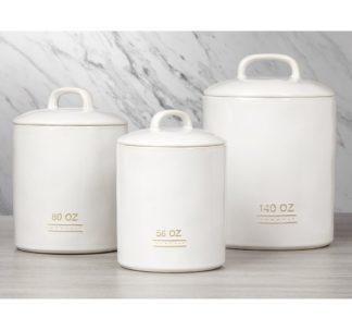Farmhouse 3 pieces Ceramic Canisters