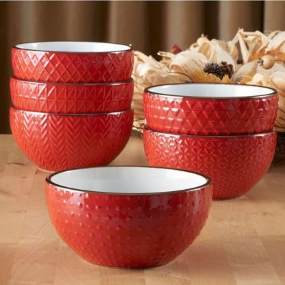 # Member's Mark 6 Texture Bowls - Red