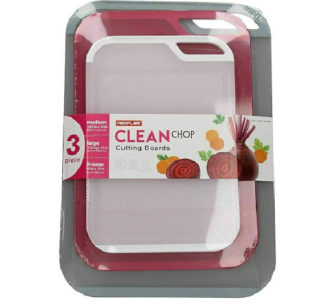 Non Slip Microban Antimicrobial Protection Neoflam 14 Plastic Cutting Board in Black Marble and Red BPA Free Dishwasher Safe