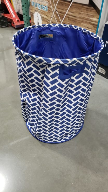 Nautica Jumbo Clothes Hamper Basket, Blue 18" X 24"