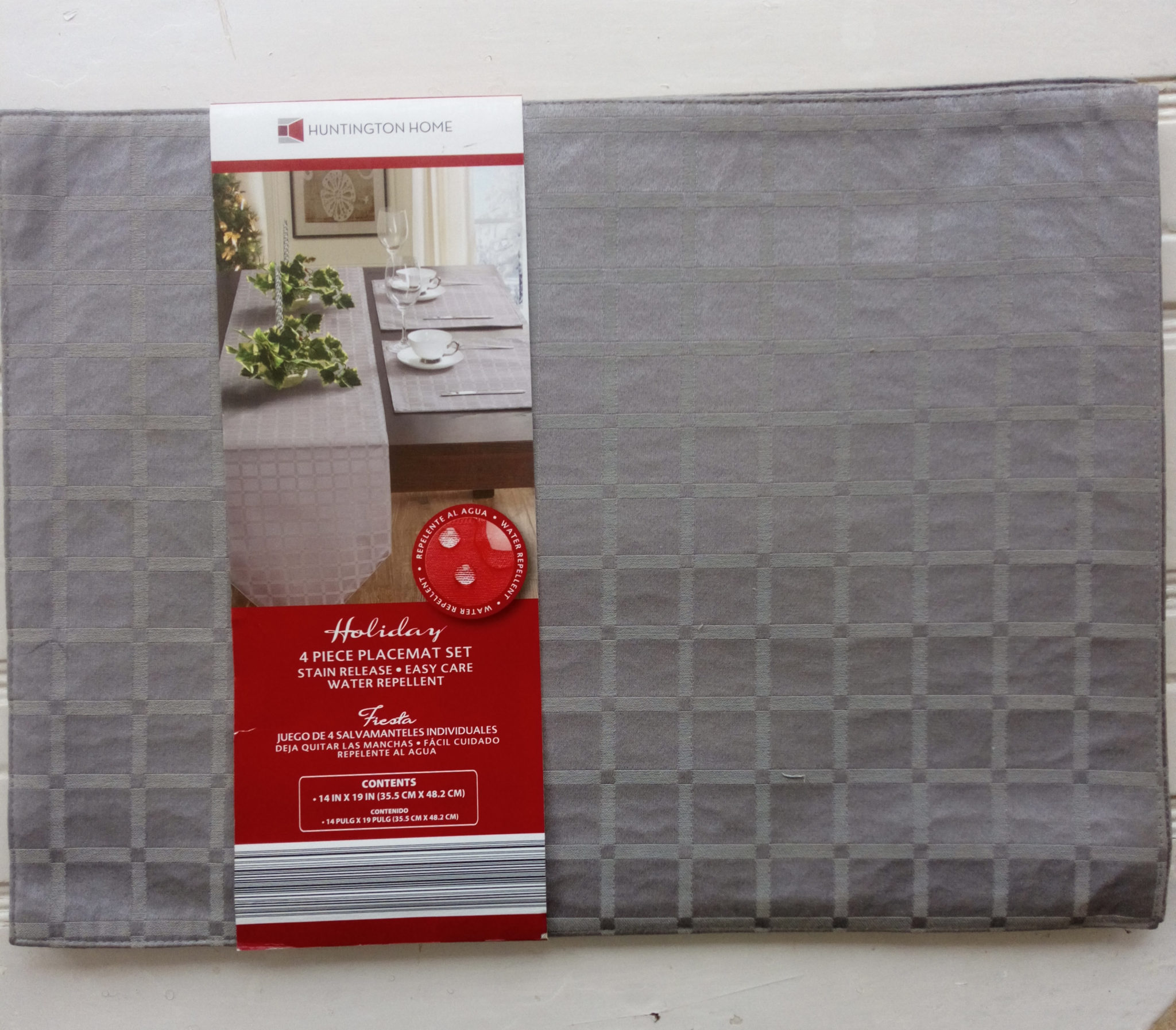 Huntington Home 4 piece Placemat Set Grey Nortram Retail