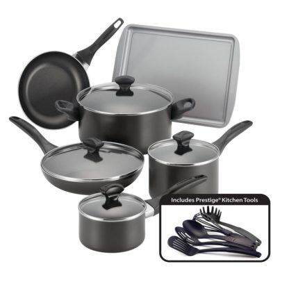 # Faberware Easy Clean Aluminum Nonstick Cookware Set, 15-pc, Black
