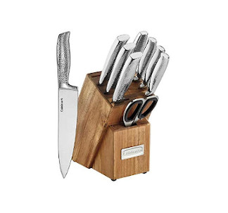 Cuisinart Elite Series 10pc Stainless Steel Hammered Knife Block Set