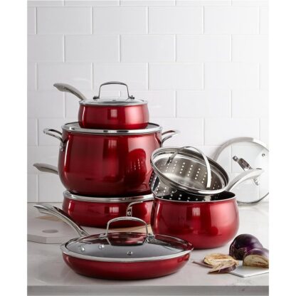 # Belgique 11 Piece Quality Home Cookware Set | Non-Stick Aluminum | Red Translucent | High End Non-Stick Cookware (Copy)