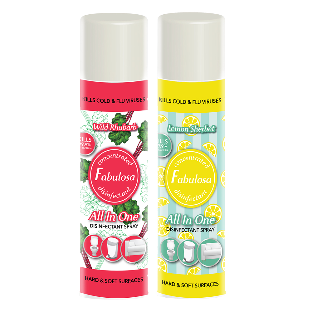 Fabulosa All In One Disinfectant Spray Lemon Sherbet and Wild Rhubarb