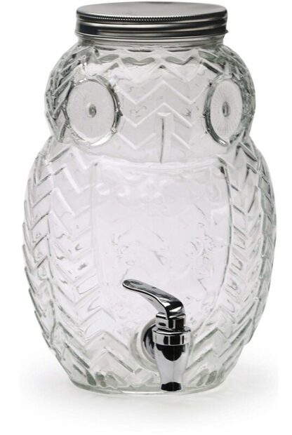 Owl Shaped Glass Beverage Dispenser - 5 litres