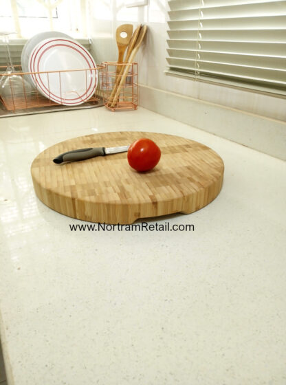 Premium Round Wooden Trivet - 35 cm Diameter , 3.5 cm Height
