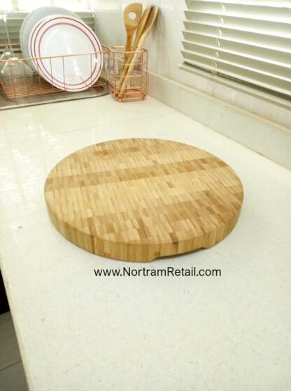 Premium Round Wooden Trivet - 35 cm Diameter , 3.5 cm Height