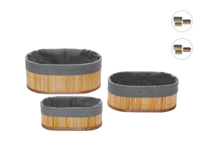 LIVARNO LIVING bamboo storage baskets - 3 set