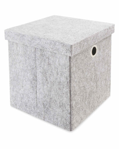 # Kirkton House Storage Cube with Lid - Grey Felt