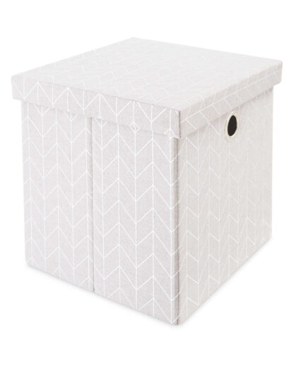 # Kirkton House Storage Cube with Lid - Metallic Silver