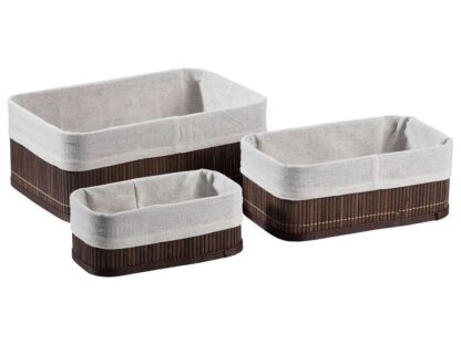 # LIVARNO LIVING bamboo storage baskets - 3 set (dark brown)