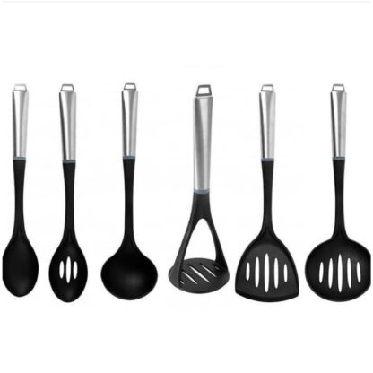 # Premium 6 Piece Stainless Steel Utensils and Caddy