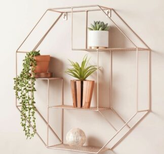 Premium Octagon Wire Shelf - Copper