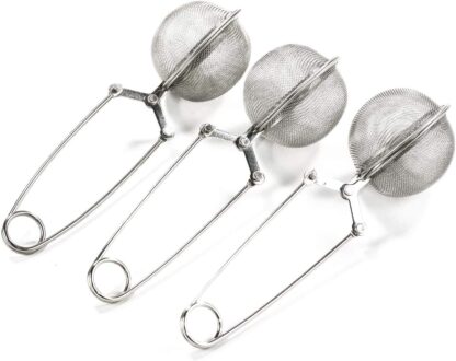 Snap Ball Tea Strainer with Handle for Loose Leaf Tea and Mulling Spices