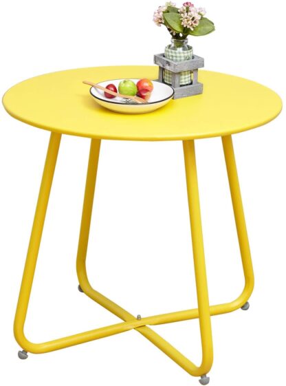 # Grand Patio Steel Patio Side Table, Yellow