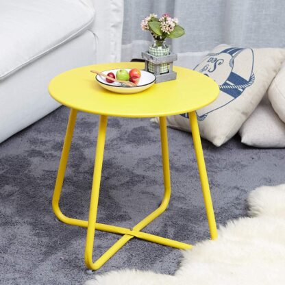 # Grand Patio Steel Patio Side Table, Yellow