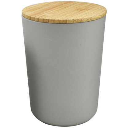 # Kirkton House Kitchen Ceramic Canisters with Bamboo Lids- Large Grey- 1000ml