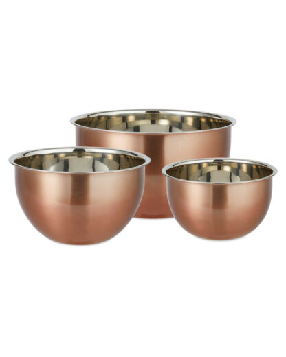 Nested Copper Mixing Bowl 3 Pack