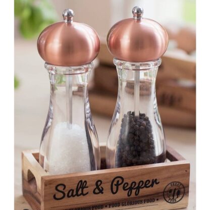 Salt & Pepper Mill Set- Copper / Glass