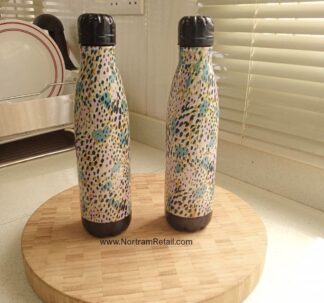 Leopard Print Metal Water Bottle - 600ml