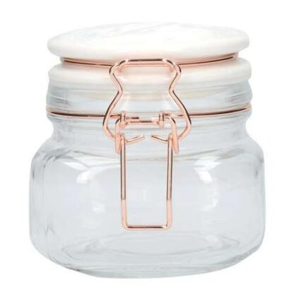 Marble top Glass Canister