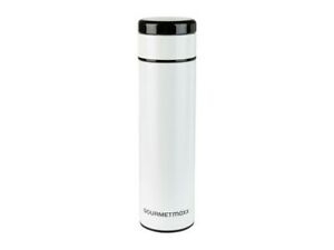 ourmetmaxx Stainless Steel Vacuum Flask with Tea Strainer/Infuser and Practical Temperature Display