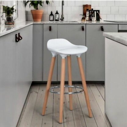 Shira Anthracite Bar Stool with Foot Rest, 110kg max load, 80.5cm Height - White