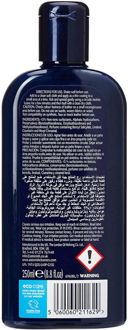 Astonish Specialist Leather Conditioning Cream. Protects from Drying and Cracking - 250 ml