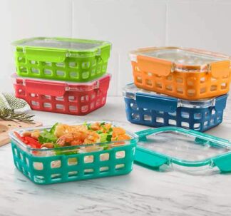 Ello 10-piece Glass Meal Prep Food Storage Container Set - 3.4 Cups each