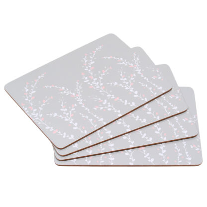 Silhouette Flower Placemats, Pack of Four