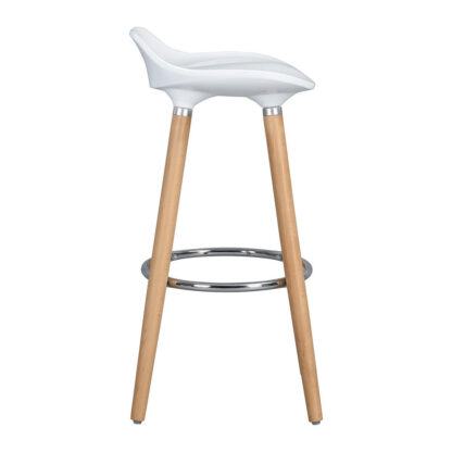 Shira Anthracite Bar Stool with Foot Rest, 110kg max load, 80.5cm Height - White
