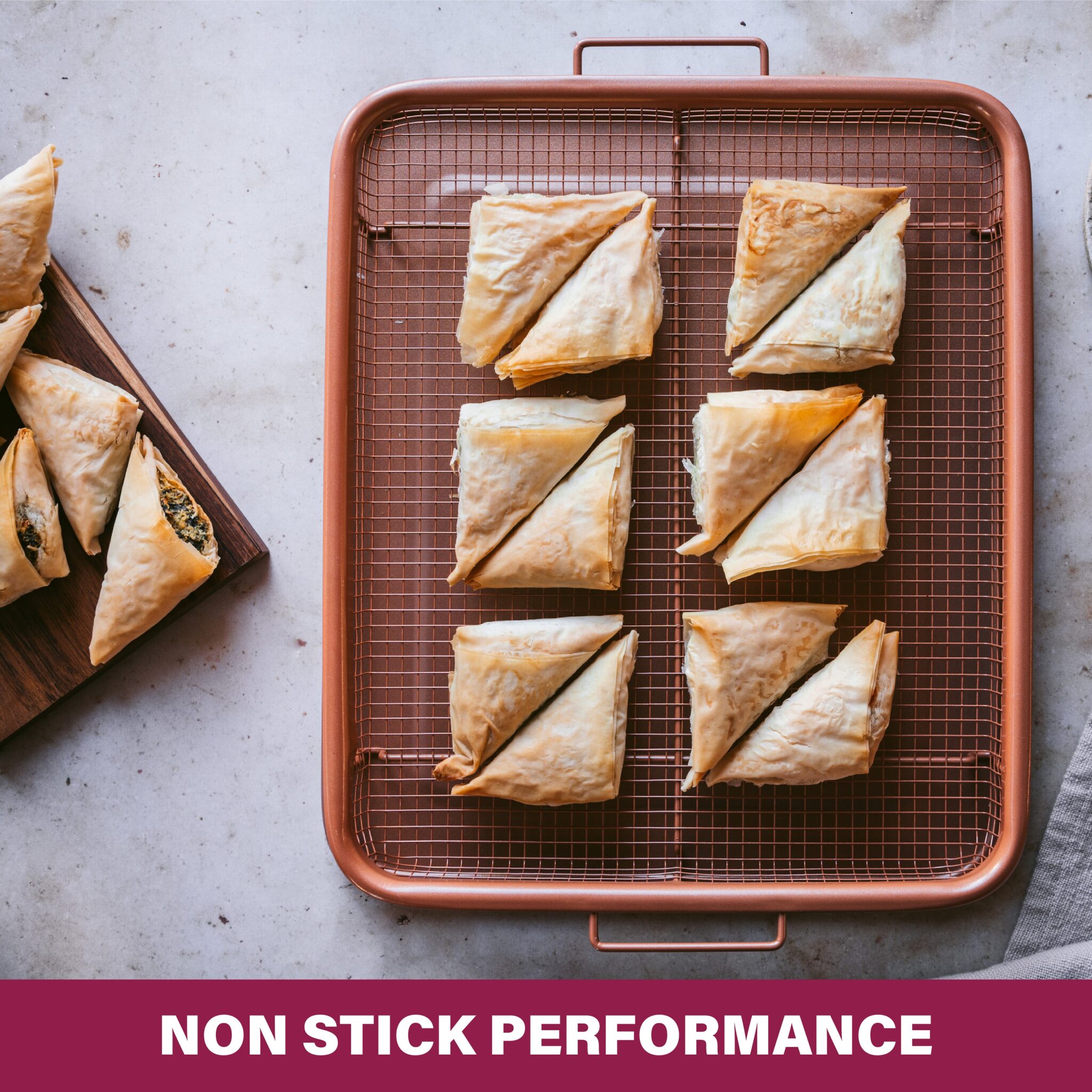 Gotham Steel Nonstick Copper Crisper Tray Set, Air fry in your oven XXL Nortram Retail