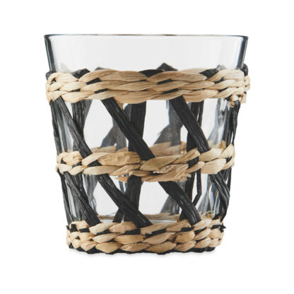 Natural Rattan Wrapped Glass Tumblers 250ml, set of 4